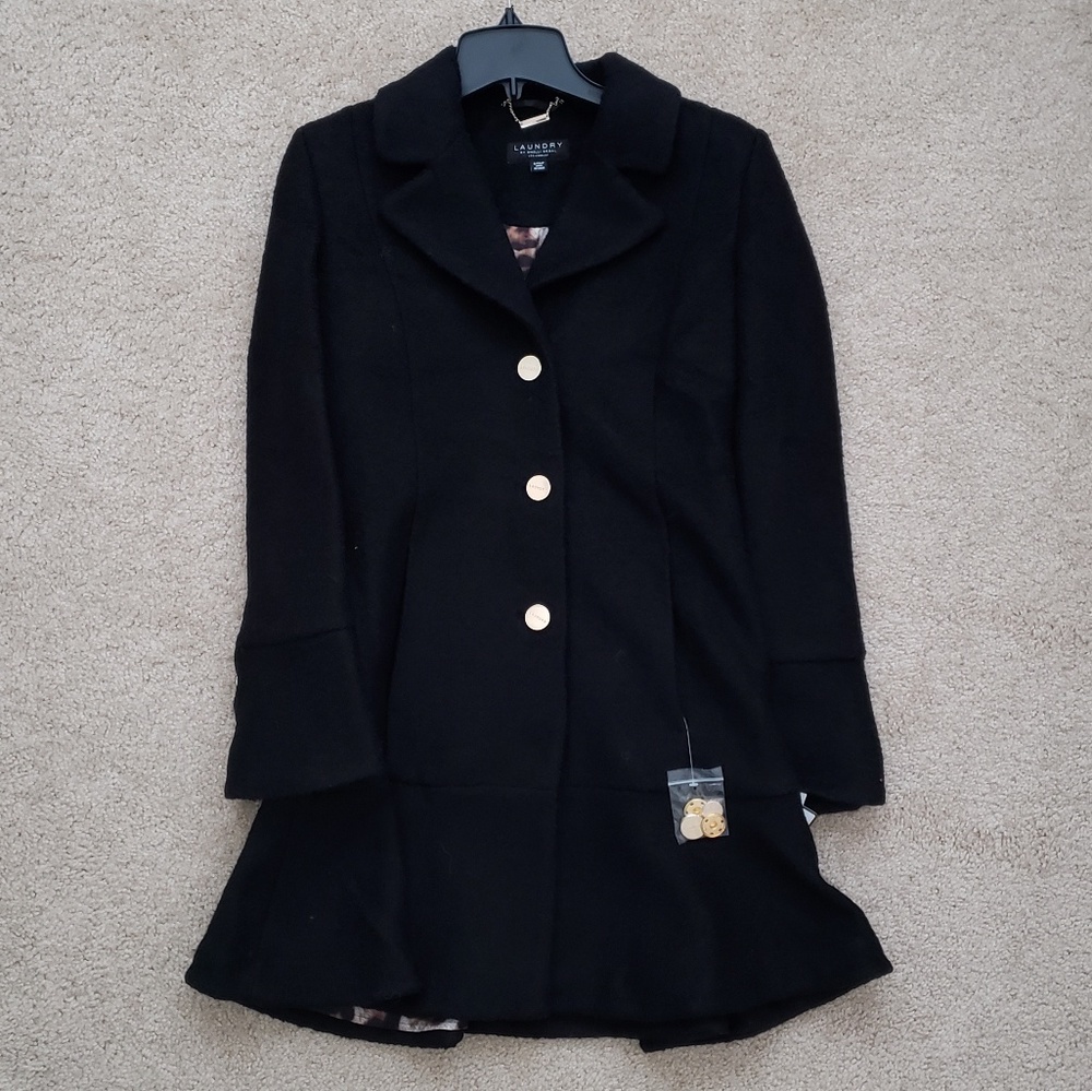 Boucle Skirted Hem Coat
